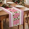 thumbnail image 2 of Table Runner 36 Inch Long - Christmas Farm FlowersDecorative Table Scarf,Classic Pink Geometric StripedDining Table Runners for Wedding Party Kitchen Dining Tables, 2 of 9