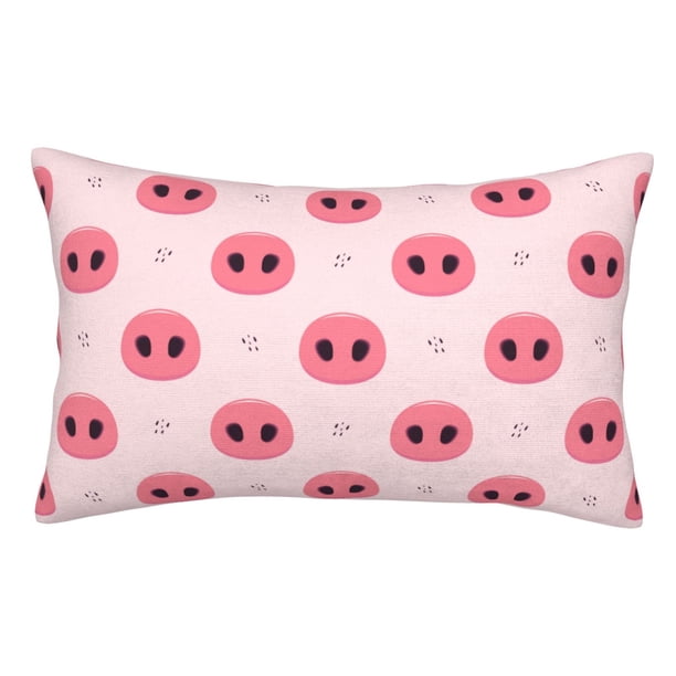 Fotbe Pig Noses Funda de Almohada Decorativa Estilo Occidental, Lujo en Algodón, Fundas para Almohadas King, Cojín Estampado para Decoración del Hogar-20"x30"