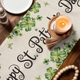 thumbnail image 3 of St. Patrick's Day Table Runner - 70 Inch Long Lucky Shamrocks Boots Green Leaves Retro Cotton and Linen Blended Dress Scarves Farmhouse Table Runner for Kitchen Dining, Coffee Table, 13" x 70", 3 of 8