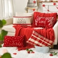 thumbnail image 2 of Valentine''s Day Red and White Love Throw Pillow Covers, 12 x 20 Inch Hello Valentine Plaid Wedding Cushion Case Decoration for Sofa Couch Set of 4, 2 of 6