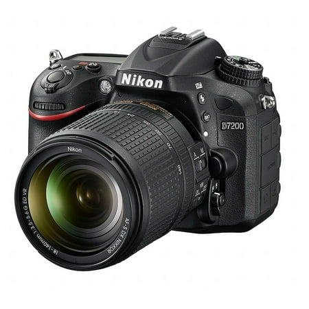 Nikon Black D7200 DX Digital SLR Camera with 24.2 Megapixels and 18-140mm Lens