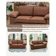 thumbnail image 5 of 79" Oversized Faux Leather Loveseat Sofa with Storage Seat & High-Density Foam Cushion, Upholstered Modern 2-Seater Couch with Square Arms & Cushion Back, Easy Assembly, for Living Room, Brown, 5 of 10