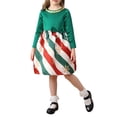 thumbnail image 2 of Mercatoo Girls Dress Christmas Clothing Children's Dress Lollipop Print Long Sleeve Short Puff Skirt Girls Holiday Sweater, 2 of 7