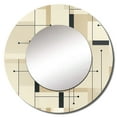 thumbnail image 2 of Designart "Minimalist Grid Harmony In Beige And Grey" Geometric Rund Mirror For Wall Decor - Large Beige Round Printed Mirror -Modern Round Living Room Mirror - 29" x 29", 2 of 6