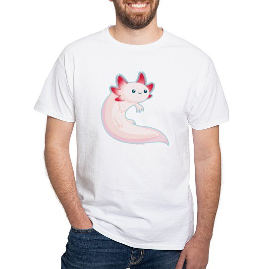 CafePress - Axolotl White T Shirt - Men's Classic Cotton T-Shirts