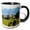 Black/White, variant on 3drose, Austria, St. Gilgen, Lake St. Wolfgang, Village-eu03 Rer0011 - Ric Ergenbright, 11oz Two-tone Black Mug