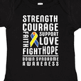 thumbnail image 4 of Inktastic Down Syndrome Awareness Strenth Courage Support Boys or Girls Baby Bodysuit, 4 of 5