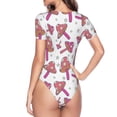 thumbnail image 4 of The Xecao Purple Mushroom Women's Crew Neck Body Suit, a short-sleeved bodysuit and basic swimsuit, both comfort and style for dating and daily life, 4 of 9