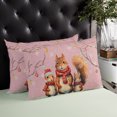 thumbnail image 4 of Christmas Squirrels Throw Pillow Cover,Winter Snowflake Tree Branch Pink Xmas Rectangle Decorative Pillow Case Protector Soft Cushion Cover Lumbar Pillowcase for Couch Sofa Bedroom Decor 20x36 Inch, 4 of 8