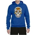 thumbnail image 2 of Wild Bobby Day Of The Dead Sugar Skull Pop Culture Unisex Graphic Hoodie Sweatshirt, Royal, Medium, 2 of 5