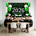 thumbnail image 3 of Class of 2026 Graduation Backdrop 6x3.6ft Black Gold Congrats Grad Banner for Photography Graduation Ceremony Party Decorations with Balloons Cake Table Banner Photo Booth Props, 3 of 4