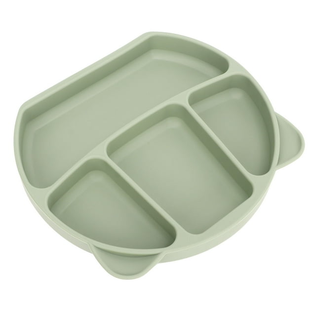 Assiette à Succion en Silicone, Assiette Divisée en Forme de Panda Sécuritaire avec Forte Prise et Couvercle à Succion, Vaisselle à Succion pour Bébé pour une Alimentation Autonome des Nourrissons et Tout-Petits