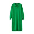 thumbnail image 1 of Gibobby Suéter Abrigo Mujer Vestido largo de punto cómodo dividido para mujer, vestido suelto informal de color sólido grande (Verde, Unitalla), 1 of 2