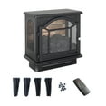 thumbnail image 2 of Faitaliicy 18'' Infrared Fireplace 3-sided View Electric Stove Freestanding 1500W Stove With 3D Realistic Flame 1 - 9H Timer Stove For Small Spaces Bedroom, 2 of 9