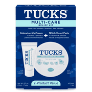 Tucks® Hemorrhoid Relief Kit with Lidocaine Cream & Witch Hazel Pads, 40 Count ( 3 Pack )