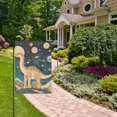 thumbnail image 2 of Yayeee Garden Flag 28" x 40" Double Sided Outdoor Yard Lawn Holiday Decorations, Dinosaur at Night, 2 of 6