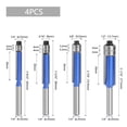 thumbnail image 2 of 4PCS 1/4 6MM Shank Double Bearing Flush Trim Bit Router Bit Set Woodworking Milling Cutter For Wood Bit Face Mill ,Great Multi-Purpose Application, 2 of 7