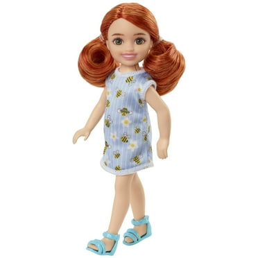 Barbie Chelsea Doll, Small Doll with Blonde Hair in Ponytail & Blue Eyes in Removable Rainbow Dress