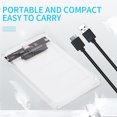 thumbnail image 2 of Carcasa para disco duro USB 3.0/Tipo C de 2,5 pulgadas, carcasa para disco duro SSD SATA3 a USB 3.0, caja transparente para disco duro USB, blanco transparente, blanco transparente, 2 of 5