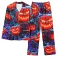 thumbnail image 2 of BaoFuBaoMei Halloween Lounge Sets Women 2 Piece Plus Size Long Sleeve Top and Pants Pajamas Halloween Pumpkin Print Soft Cozy Sleepwear, 2 of 6