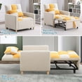 thumbnail image 6 of Aukfa Convertible Sleeper Chair Bed, Patchwork Pull Out Sofa Chair with Adjustable Backrest, Teddy - Beige/Yellow, 6 of 10