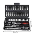 thumbnail image 4 of 46pcs 1/4 Inch Ratchet Wrench Tools for Car Repair, Socket Wrench Tool Combination Tools Kit for Auto Repair, 4 of 5