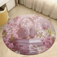 thumbnail image 5 of Butterfly Dancing Floral Medallion Round Rug - Small Round Area Rug, Soft Non-Slip Machine Washable Bedroom Mat Indoor Accent Entry Carpet for Office Desk Dorm Hallway, 5 of 7