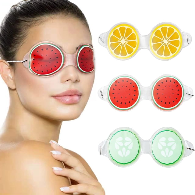 Mascarilla de gel para ojos para ojeras e hinchazón, paquetes fríos/calientes, reutilizables, bonitas y refrescantes máscaras para ojos de hielo, alivio de la migraña, ojos hinchados, suaves y no tóxi