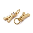 thumbnail image 2 of 10pcs Letter Brass Charms Micro Pave Cubic Zirconia Pendants Golden Letters Charms for Bracelet Necklace Women Jewelry, 2 of 2