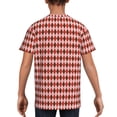 thumbnail image 5 of Wukai Red and Brown Squares Youth Unisex Short Sleeve T-Shirt for Boys, Girls, Teens, and Kids-Small, 5 of 7