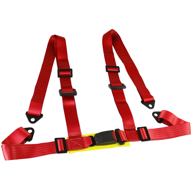 Universal 3" Strap 5 Point Cam Lock Racing Seat Belt Harness Jdm Racing Pair Red