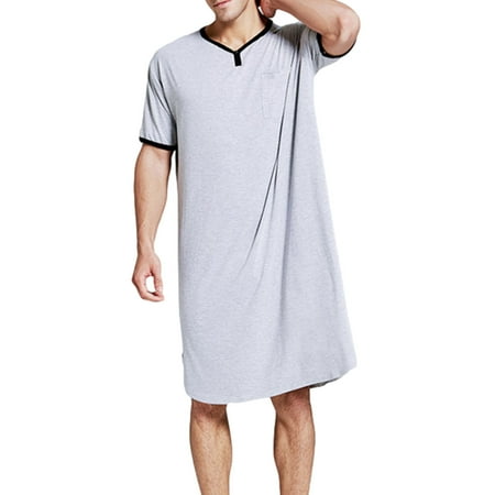 

MEGAWHEELS Men＇ s Nightshirt Nightwear ComfyShort Sleeve Long Ｓｌｅｅｐ　Shirt