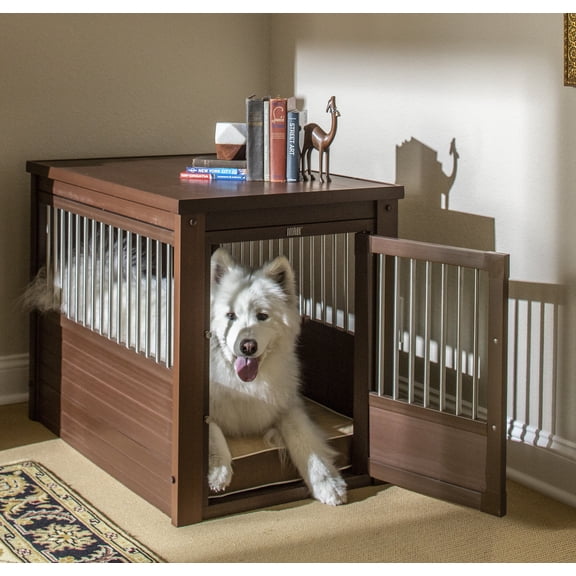 Open Box New Age Pet ECOFLEX® InnPlace Dog Crate & End Table, Indoor Furniture Style Pet Kennel