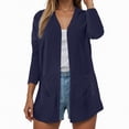thumbnail image 2 of Towmus Women's Casual Long Sleeve Casual Open Front V-neck Lightweight Cardigans with Pockets Solid Color Soft Fall Outerwear for Women with Pockets, 2 of 6