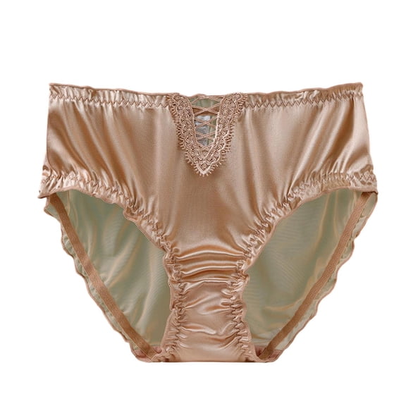 Ohufall Hollow Out Panties for Women Low Waist Comfortable Briefs Stretchy Plus Size Solid Color Underwear