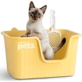 thumbnail image 1 of Arenero Esquimal Amarillo con Paredes Altas para Gato, 1 of 6