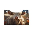 thumbnail image 4 of Lsque Adorable Flower Field Cow Printed Long Tissue Box Cover Holder, Facial Paper Organizer Dispenser,Triangle with Bottom Belt, PVC Leather Decorative Organizer, 4 of 9