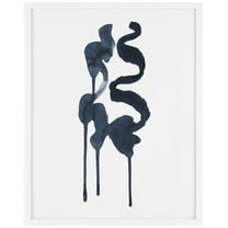 SAFAVIEH Ink Song 16 in. x 20 in. Framed Wall Art, Denim/Ivory