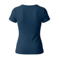 thumbnail image 6 of Womens Tops Short Sleeve Button V-Neck T Shirts Slim Stretchy Going Out Top for Women Gifts for Mom, 6 of 6