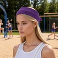 thumbnail image 3 of Unique Bargains 1 Pc Breathable Headband Wide Tie Headband for Sport Purple, 3 of 5