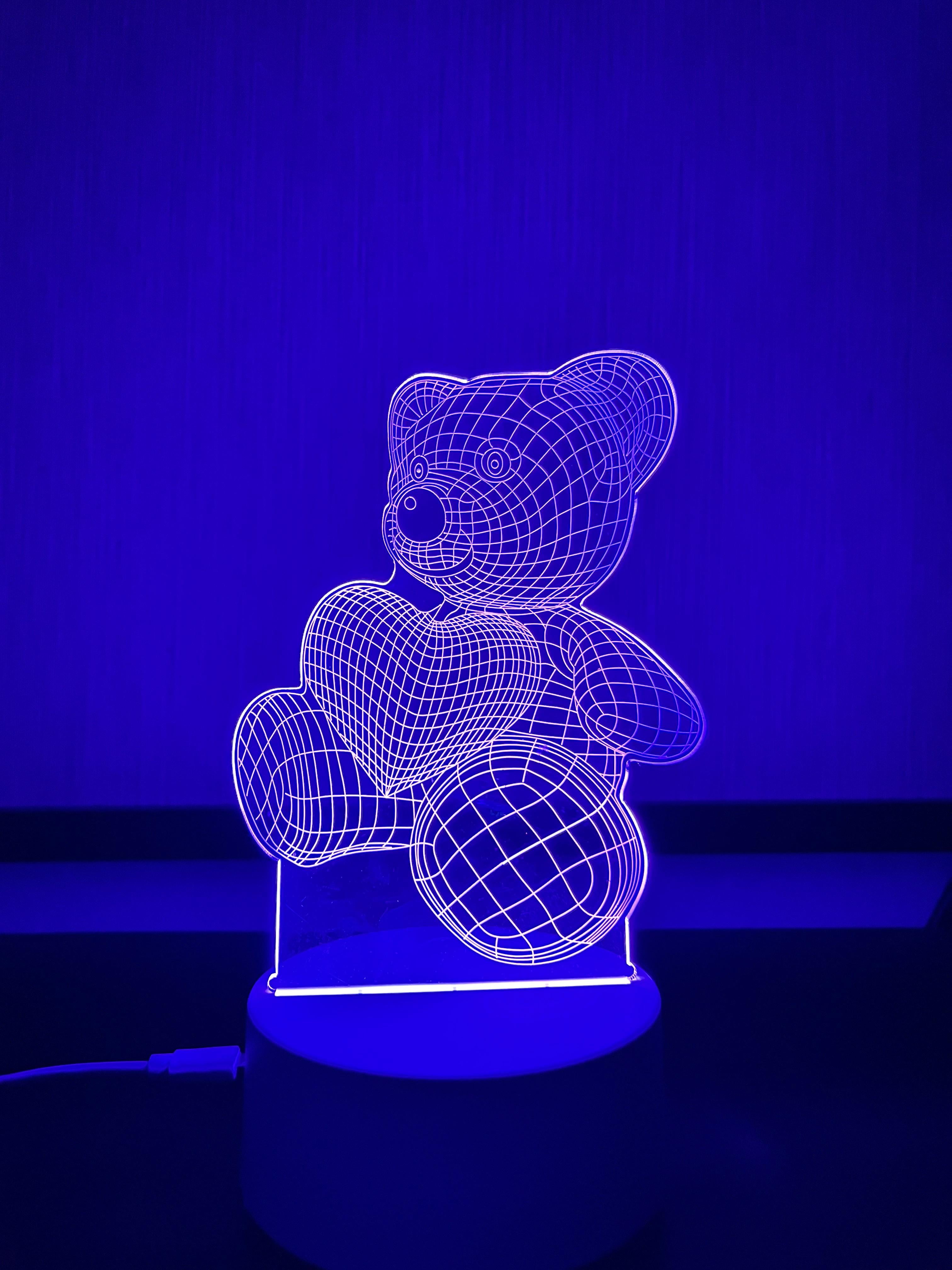 3D LED Teddy Bear Night Light Lamp