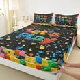 thumbnail image 3 of Manfei 3D Building Block Queen Sheet Sets,Colorfull Boys Toy Bedding Queen Size,Let'S Play Bed Sheets Set Queen Size For Boys Kids,Microfiber Bedroom Decoration,4-Piece, 3 of 7