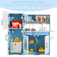 thumbnail image 3 of AILEEKISS Kids Play Kitchen Set, Wood Kitchen Playset for Toddler with Accessories, Blue, 3 of 10