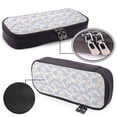 thumbnail image 4 of Picia Orchids Flowers Pattern Large Capacity PU Leather Pencil Case Organizer Pen Marker Holder Double Zipper Storage Bag Big Pencil Pouch for College Office, 4 of 6