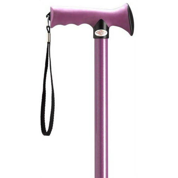 Walking Cane Aluminum Ergonomic Rubber Grip Handle Adjustable Cane Dark Pink