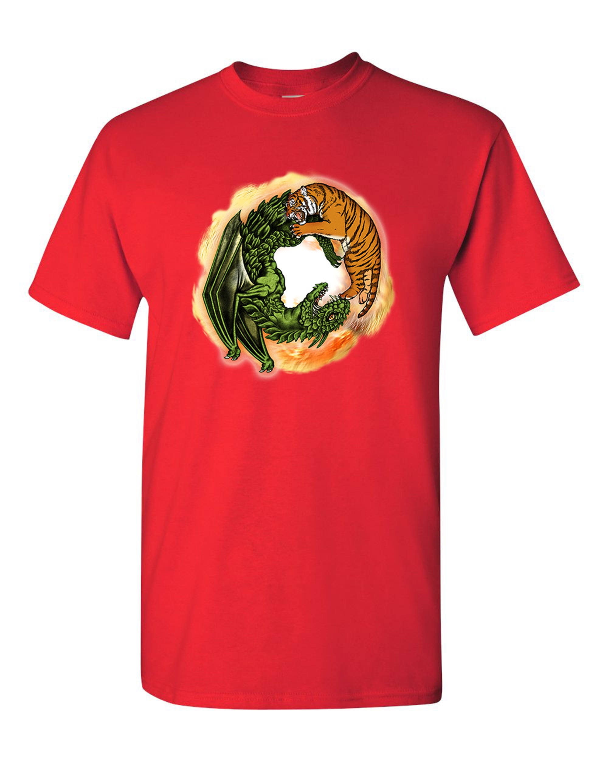 Tiger Dragon Yin Yang Symbol Tanya Ramsey Artworks Art DT Adult T-Shirts Tee 