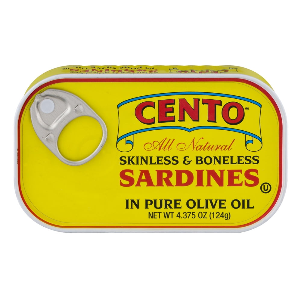 Cento Canned Sardines, Skinless & Boneless, Salt Added, in Olive Oil, 4.375 Oz by Cento Fine Foods Inc