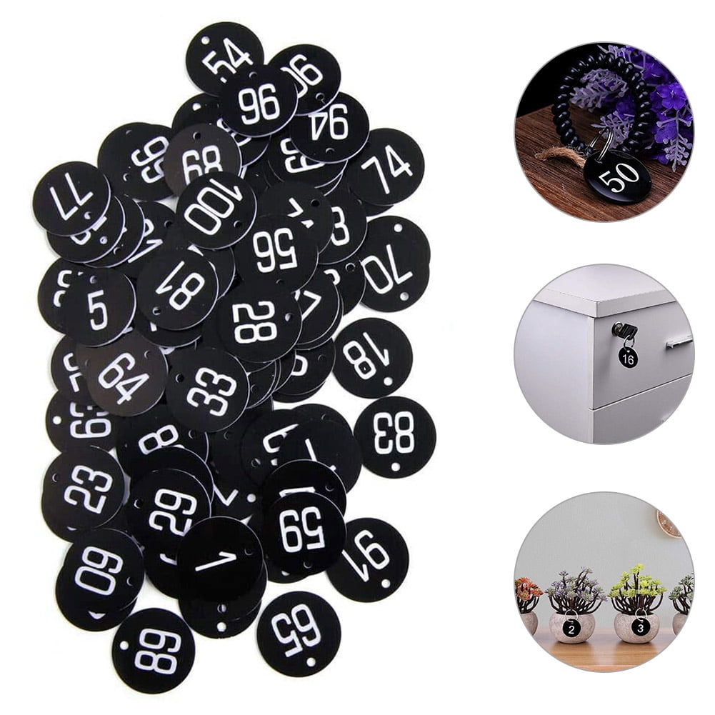 Assorting Keys Tags Bags Plastic Number Discs with Rings 1-50/1-100 