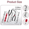 thumbnail image 3 of Bent Nose Pliers, Mechanic tool Set Automotive, Automotive tools, Electrical Disconnect Pliers, 8 in, Straight Terminal tool, Red Dipped Grip, 3 Set, Connector Separation,, 3 of 7