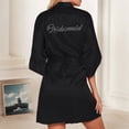 thumbnail image 2 of Hauaitttt Women's Wedding Party Robe Letters Kimono Satin Pyjamas Bridesmaid Bathrobe Hooded Bathrobes for Women Petite Robes for Women Flannel Womens Robes Long Satin Kimono Men Bathrobe Towel plus, 2 of 6